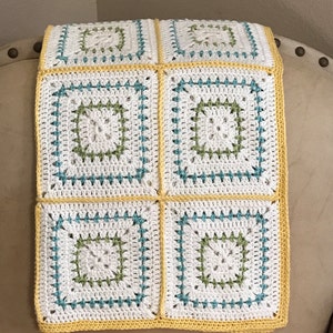 Crochet Baby Blanket Pattern Chunky Granny Squares Farmhouse Square Throw Easy Pattern by Deborah O'Leary Patterns English Only image 3