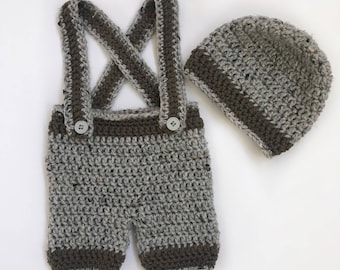 Crochet Baby Beanie and Pants Pattern - Pants - Shorts - Overalls - Suspenders - Easy Crochet Pattern - #crochet by Deborah O'Leary Patterns