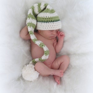 Crochet Elf & Santa Hat and Diaper Cover Pattern Newborn Photo Prop easy crochet pattern by Deborah O'Leary Patterns English Only image 3