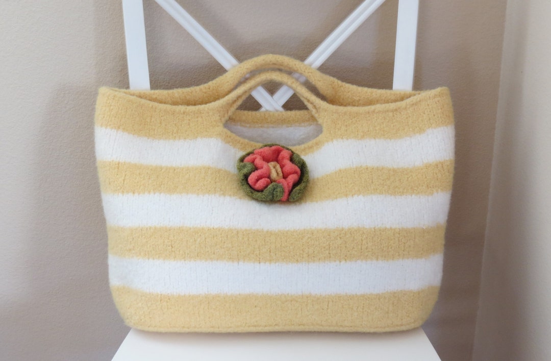 Knit and Felted Bag Pattern, Market Bag - Tote - Purse - Summer Sun ...