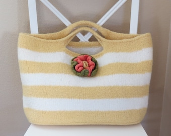 Knit and Felted Bag Pattern, Market Bag - Tote - Purse - Summer Sun Beach Bag - Knitting Patterns by Deborah O'Leary - English Only