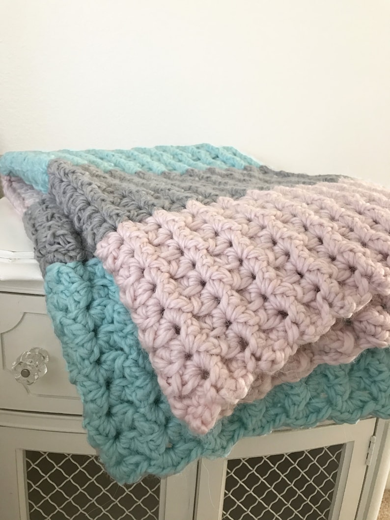 Crochet Baby Blanket Pattern Super Bulky Yarn Easy Pattern by Deborah O'Leary Patterns English Only image 4