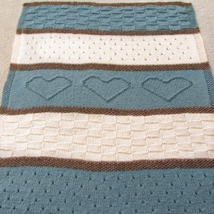 Knit Blanket Pattern, Knit Throw Pattern, Easy Knitting Patterns by Deborah O'Leary English Only image 3