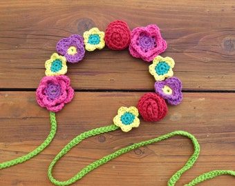 Crochet Flower Headband Pattern - Festival Boho - Baby Crochet Headband - Crochet Flower Pattern - by Deborah O'Leary - English Only