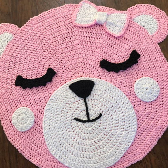 Crochet Rug Pattern Crochet Bear Rug Nursery Rug Pattern Little Bears Nursery Rugs Crochet Mat By Deborah O Leary Patterns
