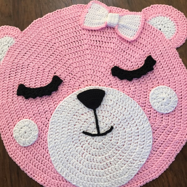 Crochet Rug PATTERN - Crochet Bear Rug - Nursery Rug Pattern - Little Bears Nursery Rugs - by Deborah O'Leary Patterns - English Only