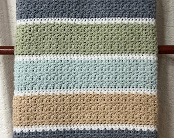 Harmony Crochet Baby Blanket Pattern: Easy Striped Design (PDF Pattern)