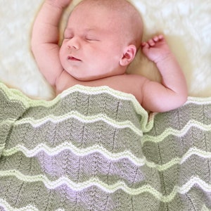 Knit Baby Blanket Pattern Cheyenne Blanket Easy Pattern by Deborah O'Leary Patterns English Only image 3