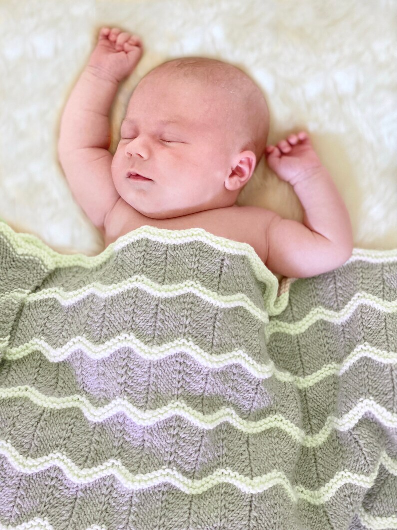 Knit Baby Blanket Pattern Cheyenne Blanket Easy Pattern by Deborah O'Leary Patterns English Only image 3