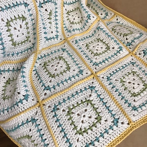 Crochet Baby Blanket Pattern Chunky Granny Squares Farmhouse Square Throw Easy Pattern by Deborah O'Leary Patterns English Only image 2