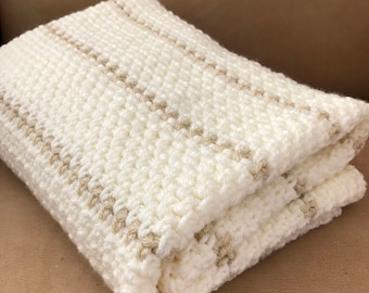 Chunky Crochet Baby Blanket Pattern – Easy Weave Texture (PDF Pattern)