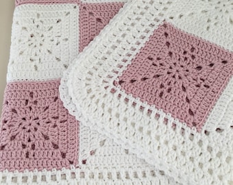 Crochet Baby Blanket Pattern - Arielle's Square - Easy Granny Square - Pattern by Deborah O'Leary Patterns - English Only