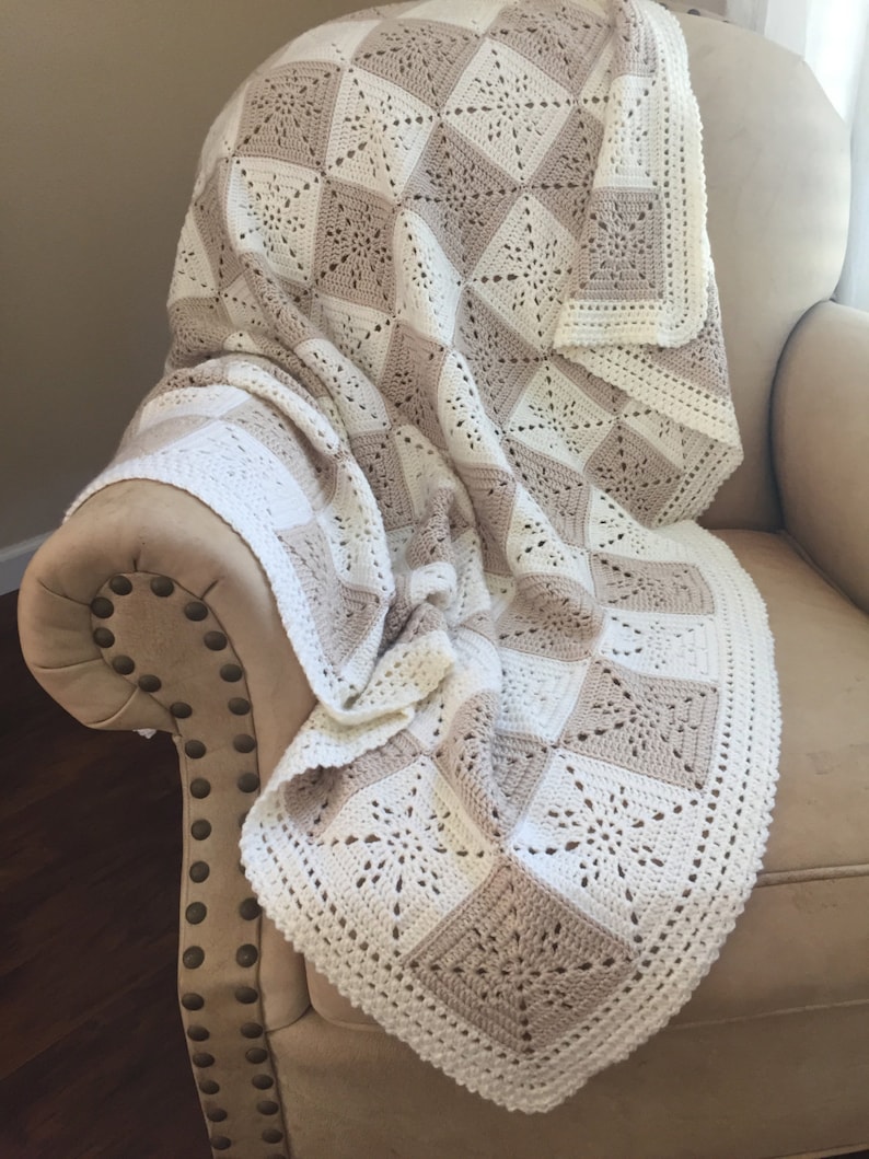 Crochet Blanket Pattern Arielle's Square Easy Granny Square Pattern Throw Afghan by Deborah O'Leary Patterns English Only image 1