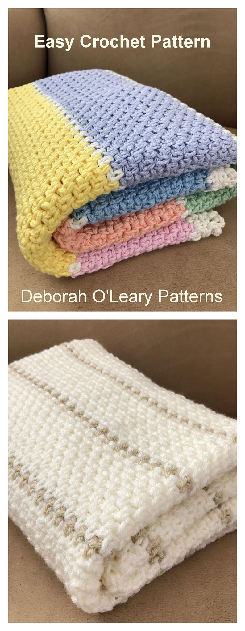 Crochet Baby Blanket Pattern Chunky Crochet Blanket Easy Pattern by Deborah O'Leary Patterns English Only image 5
