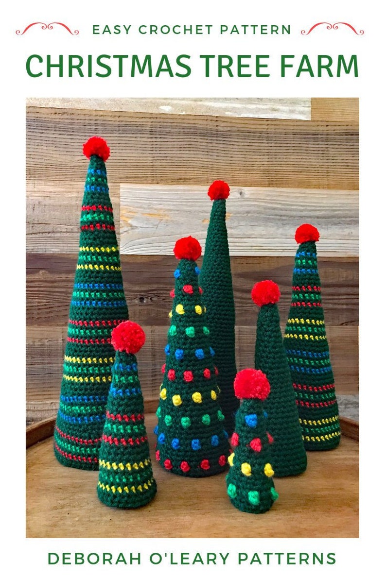 Crochet Christmas Tree Pattern Xmas Tree Pattern Easy Christmas by Deborah O'Leary Patterns English Only image 1