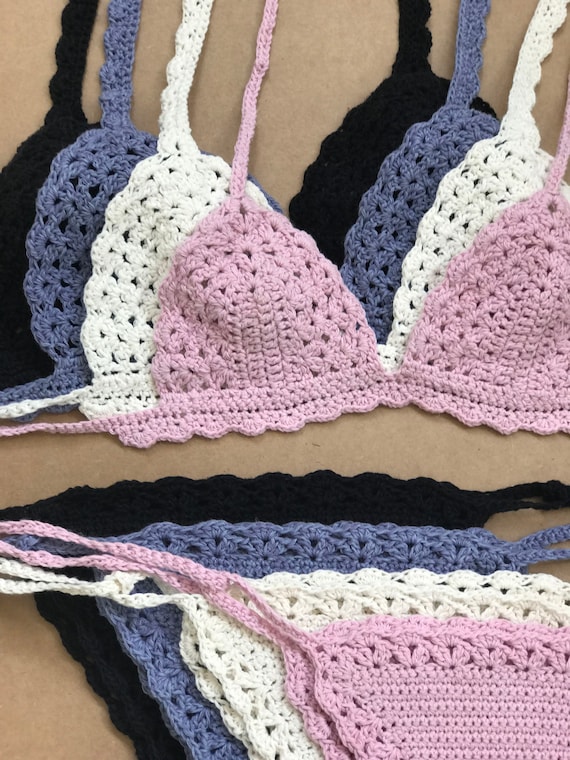 Crochet Bikini Pattern Crochet Lace Bralette Set Lingerie