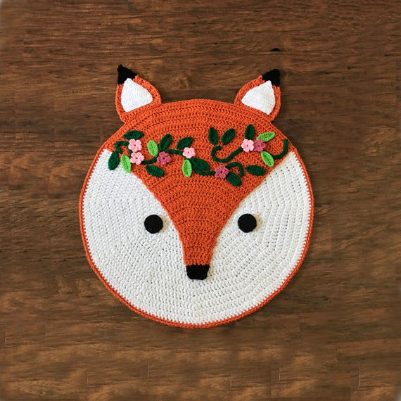 Crochet Fox Rug Pattern – Woodland Nursery Mat (PDF Pattern)