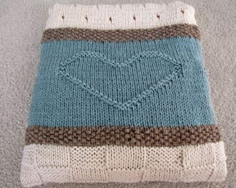 Knit Blanket Pattern, Knit Throw Pattern, - Easy Knitting Patterns by Deborah O'Leary - English Only