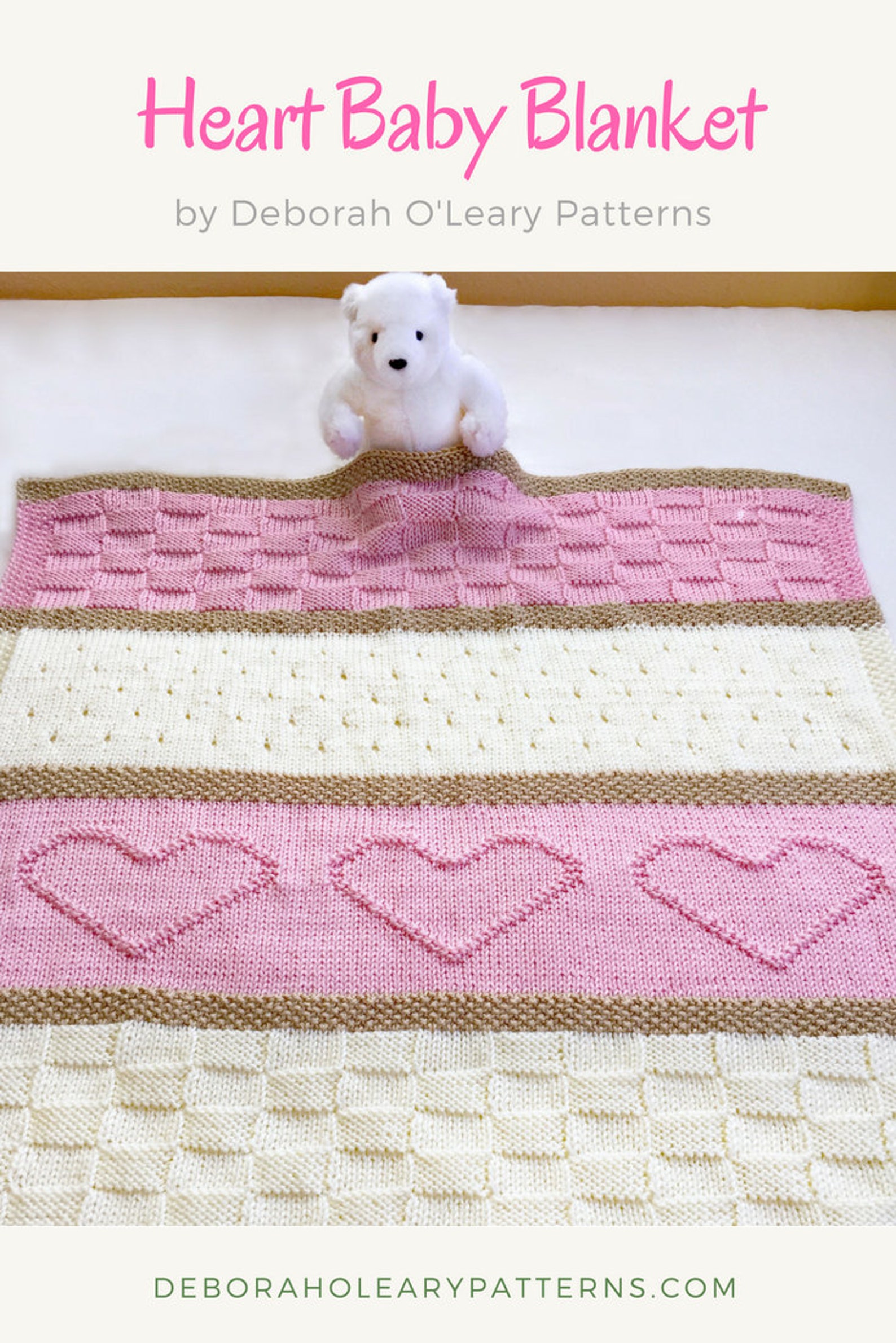 Baby Blanket Pattern Heart Baby Blanket Pattern Easy Etsy