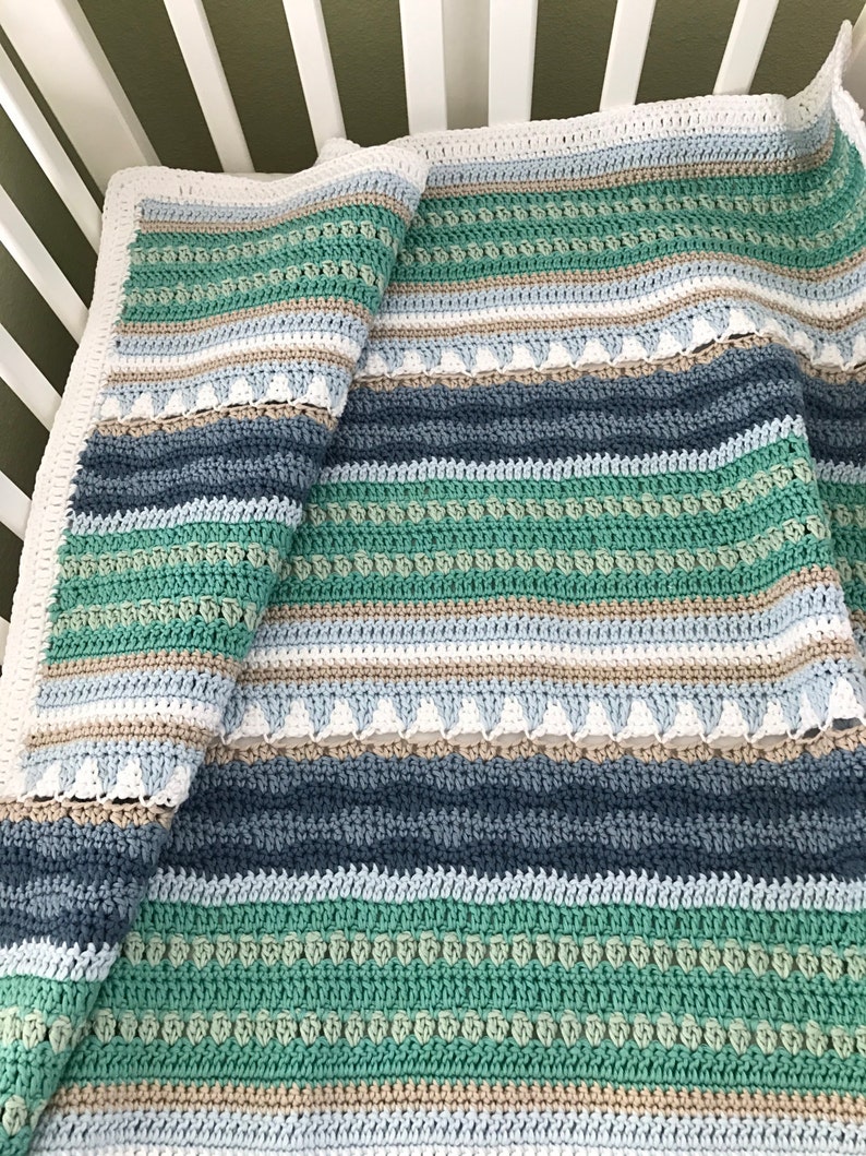 Crochet Baby Blanket Pattern Sailboats Baby Blanket Pattern Easy Crochet Patterns by Deborah O'Leary English Only image 1