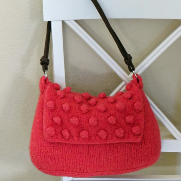 Felted Purse Pattern, Knit Bag Pattern, Knitted Purse, #Knitting Pattern, Berry Bag by Deborah O'Leary Patterns - English Only