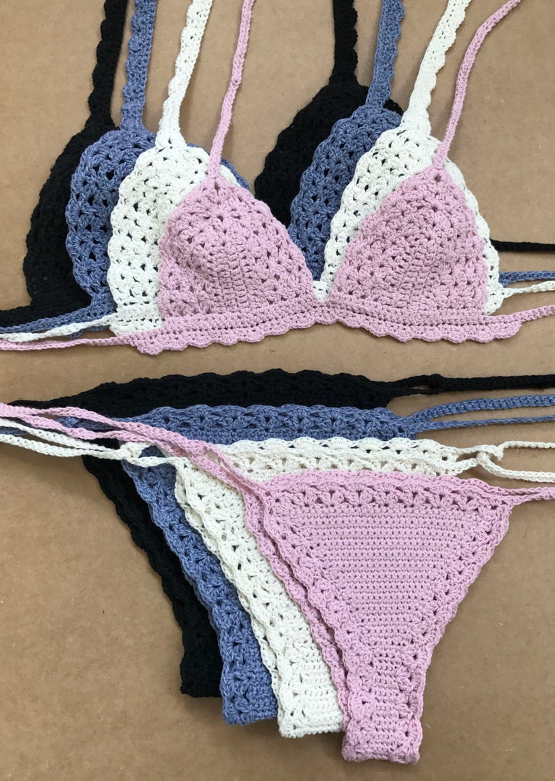Crochet Bikini Pattern Crochet Lace Bralette Set Lingerie Etsy