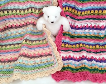Crochet Baby Blanket Pattern - Confetti Baby Blanket - Easy Crochet Patterns by Deborah O'Leary - English Only