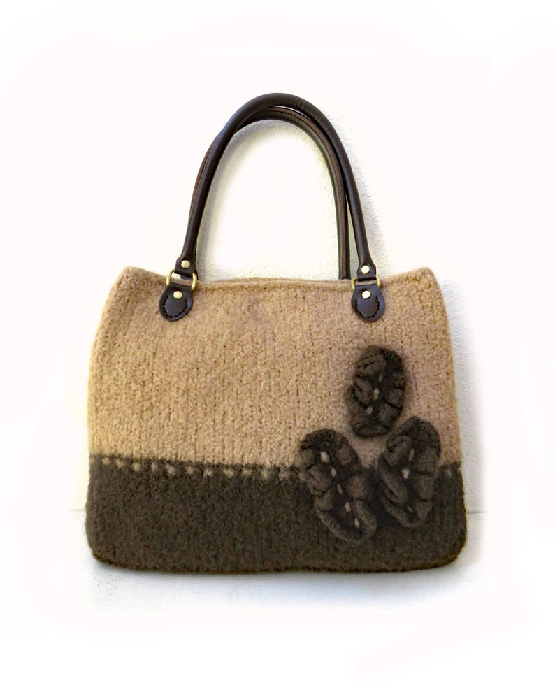 Knit Bag Pattern, Felted Purse Pattern, Knitting Pattern, Instant Download, PDF Knitting patterns by Deborah O'Leary English Only image 1