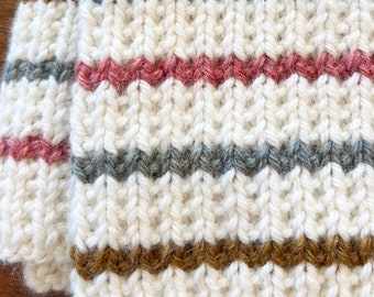 Knit Baby Blanket Pattern - Easy Pattern - Chunky Yarn - by Deborah O'Leary Patterns - - English Only