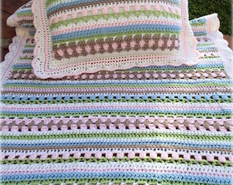 Gehaakt babydekenpatroon - Eenvoudig haakpatroon van Deborah O'Leary Patterns