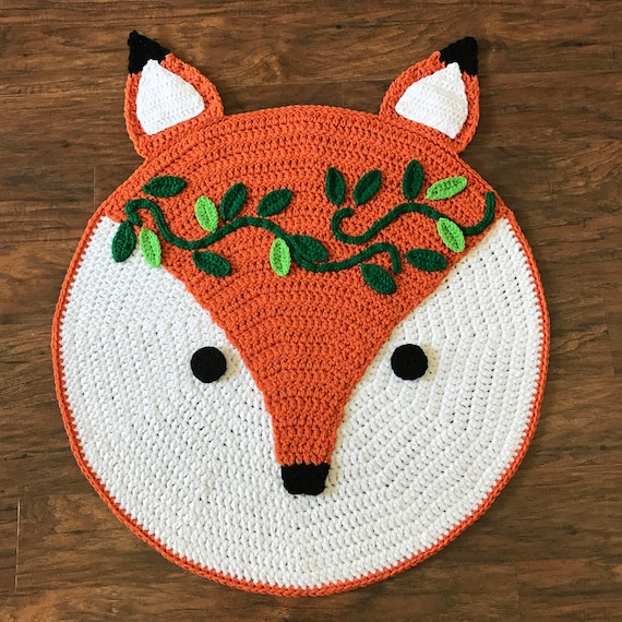 Crochet Fox Rug Pattern – Woodland Nursery Mat (PDF Pattern)
