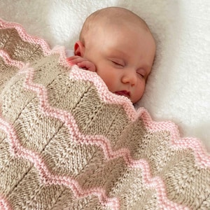 Knit Baby Blanket Pattern Cheyenne Blanket Easy Pattern by Deborah O'Leary Patterns English Only image 1