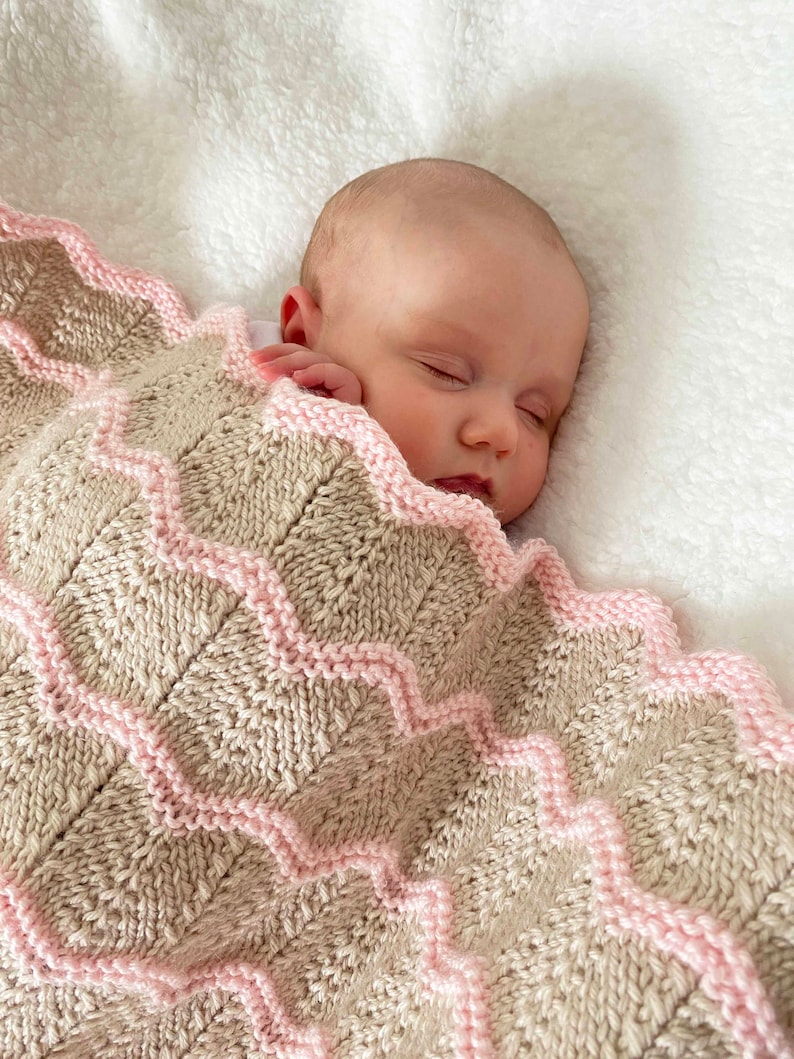 Knit Baby Blanket Pattern Cheyenne Blanket Easy Pattern by Deborah O'Leary Patterns English Only image 1
