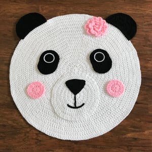 Crochet Rug Pattern - Panda Bear Nursery Rug Pattern - #crochet - by Deborah O'Leary Patterns - English Only