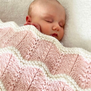 Knit Baby Blanket Pattern - Cheyenne Blanket - Easy Pattern - by Deborah O&#39;Leary Patterns - English Only