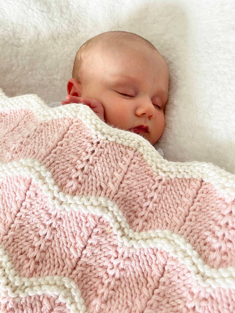 Knit Baby Blanket Pattern Cheyenne Blanket Easy Pattern by Deborah O'Leary Patterns English Only image 1