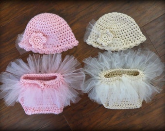 Newborn Baby Photo Prop - Crochet Diaper Cover Pattern - Hat Pattern - Soaker Pattern - Tutu - Ballet - Crochet Patterns by Deborah O'Leary