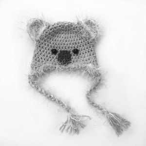 Crochet Koala Hat Pattern Crochet Diaper Cover Pattern Koala Bear Crochet Patterns by Deborah O'Leary English Only image 1