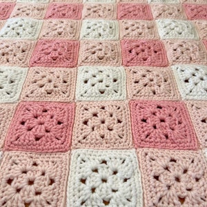 Crochet Baby Blanket Pattern - Gingham Granny Square Baby Blanket - Easy Pattern by Deborah O&#39;Leary Patterns - - English Only