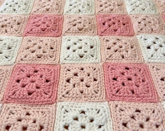 Crochet Baby Blanket Pattern - Gingham Granny Square Baby Blanket - Easy Pattern by Deborah O'Leary Patterns - - English Only