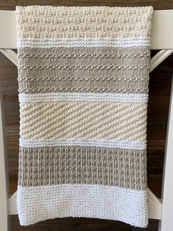 Clary Baby Blanket Knit Pattern – Easy DK, Worsted or Chunky Yarn (PDF Pattern)