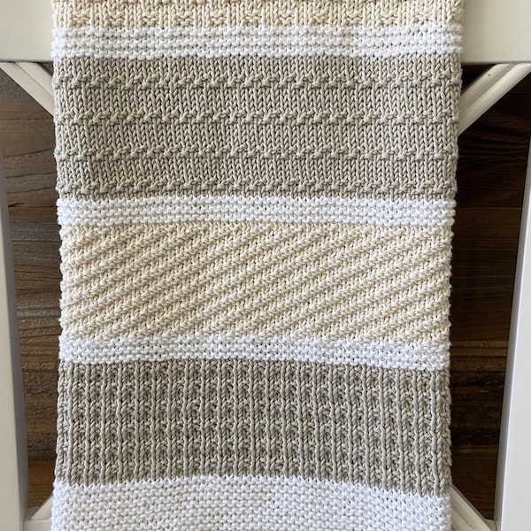 Patrón de punto para manta de bebé Clary – Fácil con hilo DK, Worsted o Chunky (Patrón en PDF)