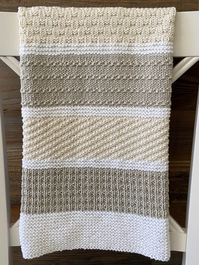 Clary Baby Blanket Knit Pattern – Easy DK, Worsted or Chunky Yarn (PDF Pattern) image 1