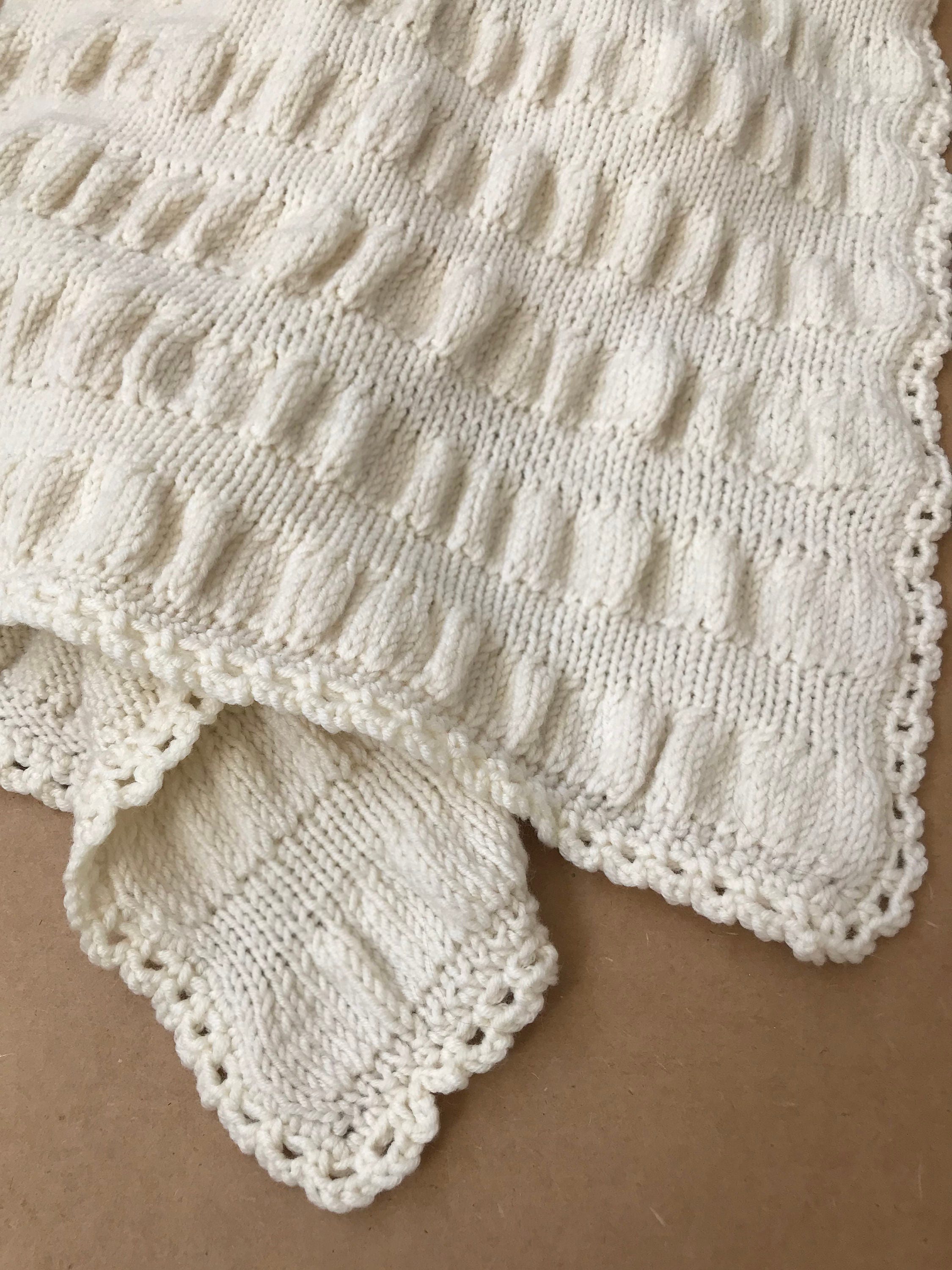 Knit Baby Blanket Pattern Ruffle Baby Blanket Easy - Etsy