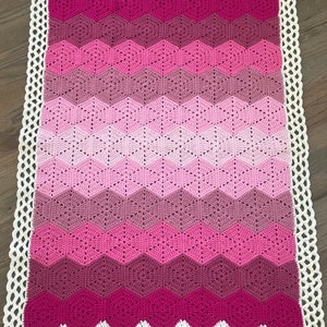 Crochet Baby Blanket Pattern Crochet Heart Hexagon Pattern Easy Pattern by Deborah O'Leary Patterns English Only image 4