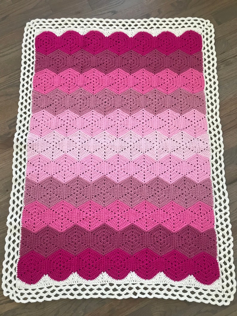 Crochet Baby Blanket Pattern Hexagon Crochet Pattern Easy Etsy
