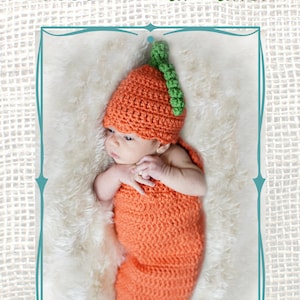 Crochet Cocoon Pumpkin Pattern - CROCHET PATTERN - #Crochet Baby Pattern - by Deborah O'Leary Patterns - English Only