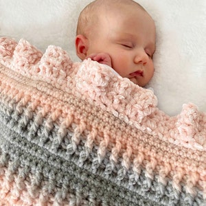 Crochet Baby Blanket Pattern - Chunky "Little Darling" Crochet Blanket - Easy Pattern by Deborah O'Leary Patterns - English Only