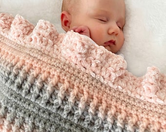 Crochet Baby Blanket Pattern - Chunky "Little Darling" Crochet Blanket - Easy Pattern by Deborah O'Leary Patterns - English Only