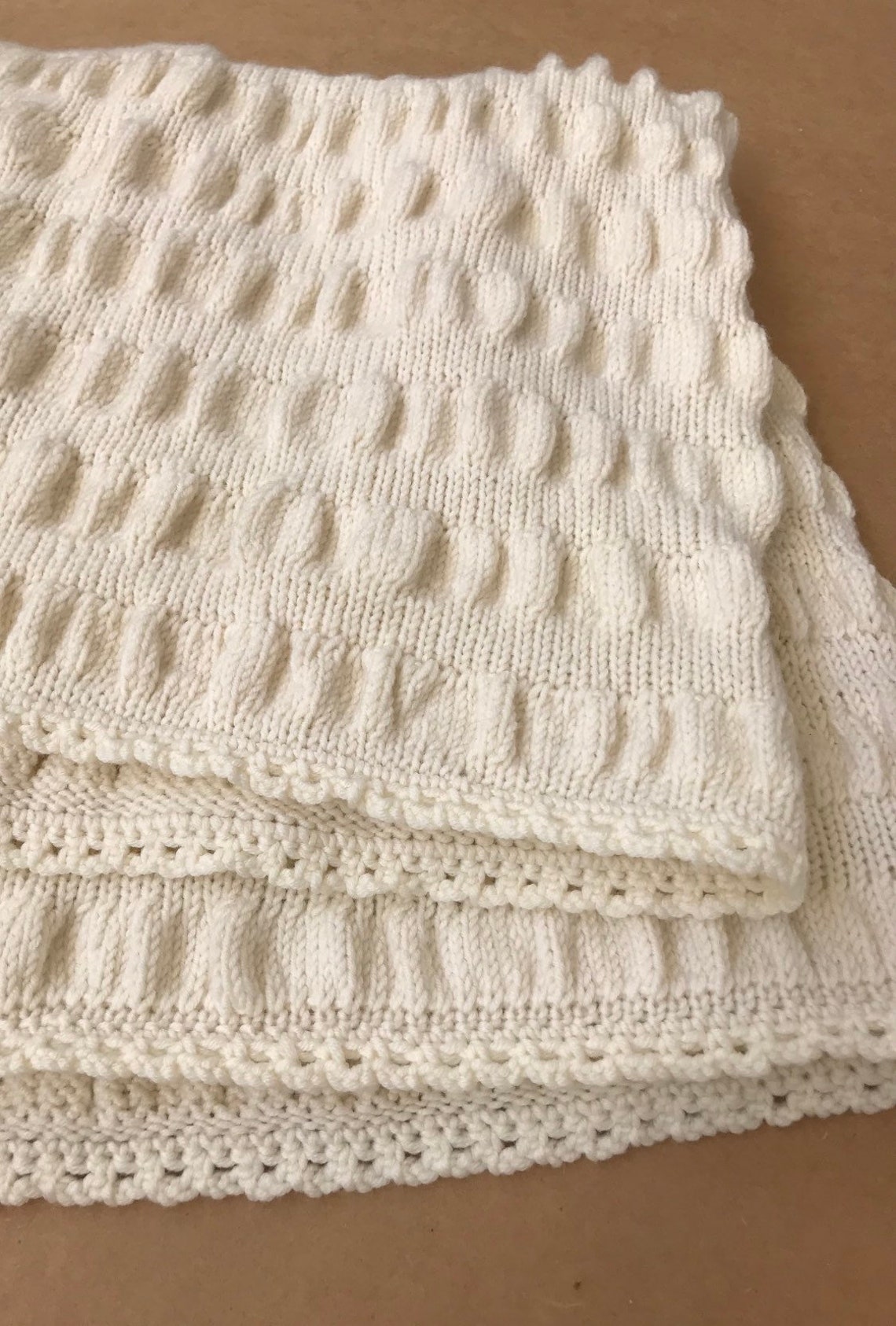 Knit Baby Blanket Pattern Ruffle Baby Blanket Easy - Etsy